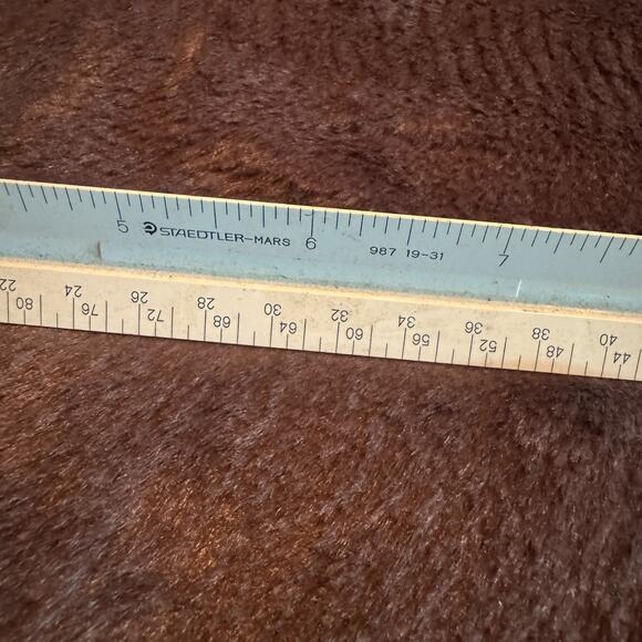 STAEDTLER 987 19-31 Architect Ruler Eng. Scale Triangle Drafting 12" Japan - Picture 2 of 5